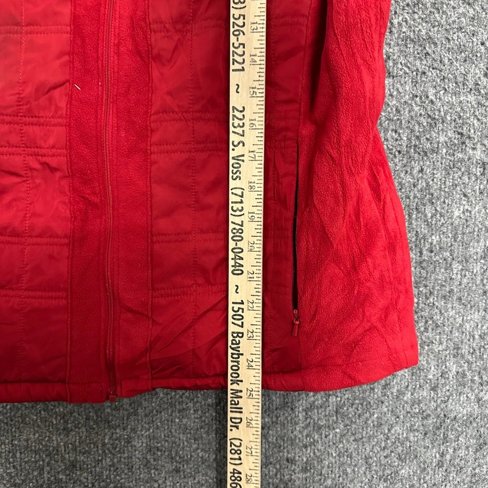 Columbia Vest Womens Size M Red Quilted Sherpa Lined Full Zip Outdoor Pockets - Picture 2 of 7